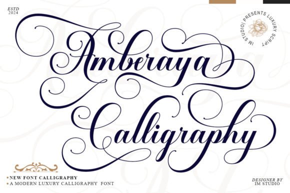 Amberaya Calligraphy: A Script Handwritten Font for Stunning Digital Design